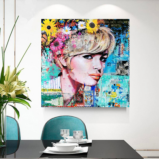 Brigitte Bardot Pop Art Canvas Wall Art - Revamp your office space-GraffitiWallArt