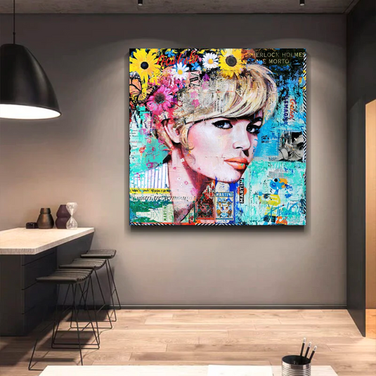 Brigitte Bardot Pop Art Canvas Wall Art - Revamp your office space-GraffitiWallArt