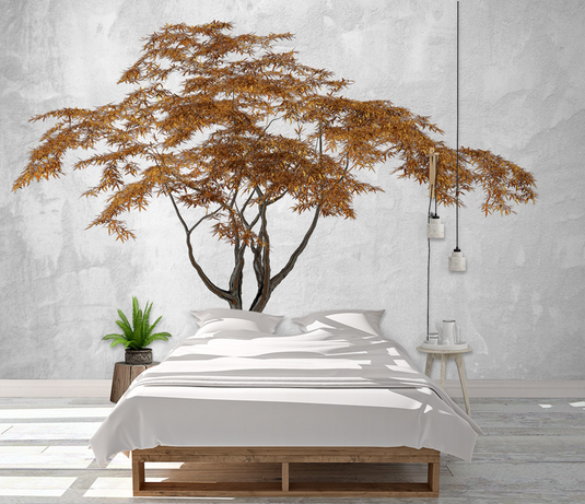 Brown Spread 3D Tree Wallpaper Murals: Enhance Your Space-GraffitiWallArt