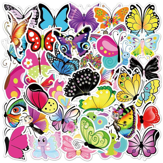 Bundle of Beautiful Butterfly Waterproof Stickers-GraffitiWallArt