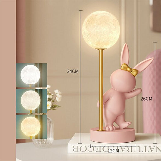 Bunny Rabbit Table Lamp for Kids Room-GraffitiWallArt