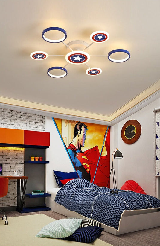 Captain America Kids Lighting Chandelier-GraffitiWallArt