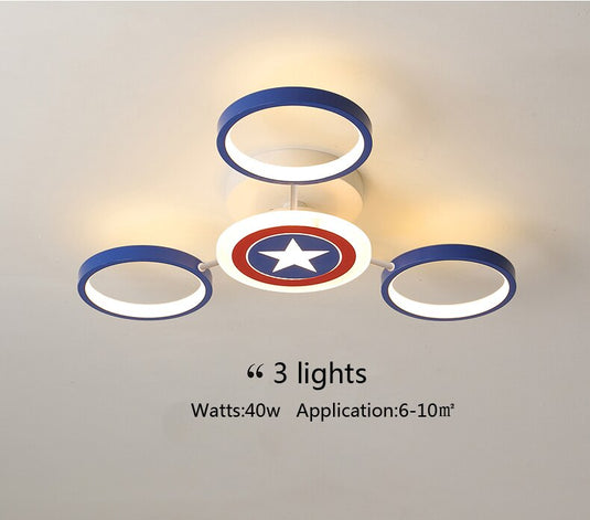 Captain America Kids Lighting Chandelier-GraffitiWallArt