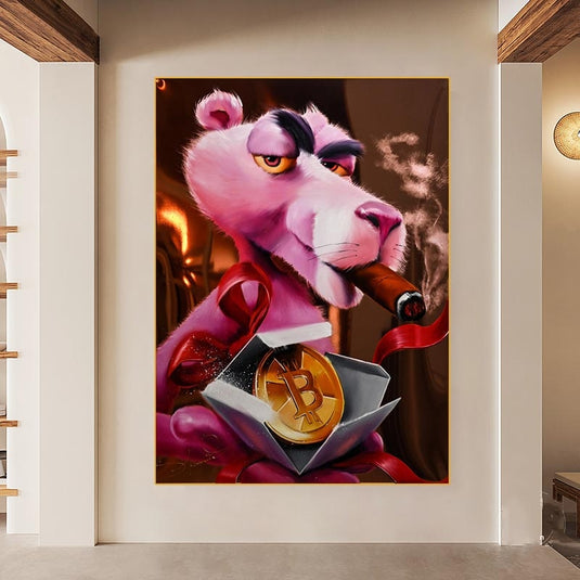 Captivating Pink Panther - Nostalgic Cartoon Canvas-GraffitiWallArt