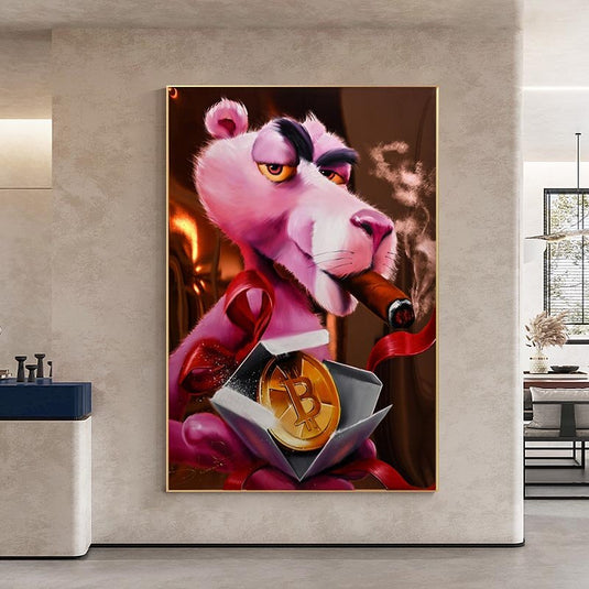 Captivating Pink Panther - Nostalgic Cartoon Canvas-GraffitiWallArt