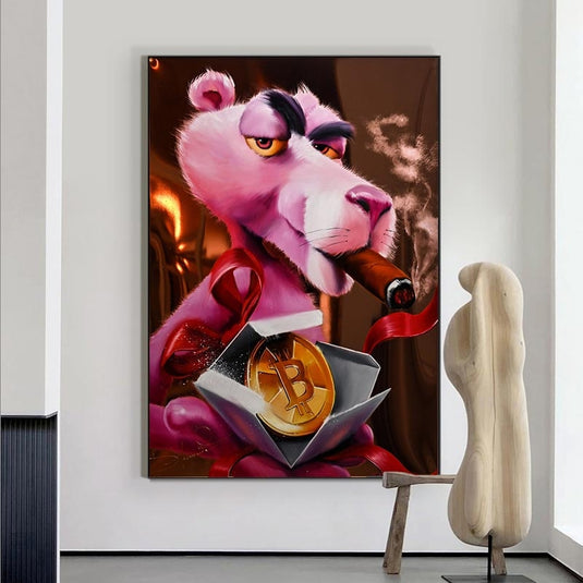 Captivating Pink Panther - Nostalgic Cartoon Canvas-GraffitiWallArt