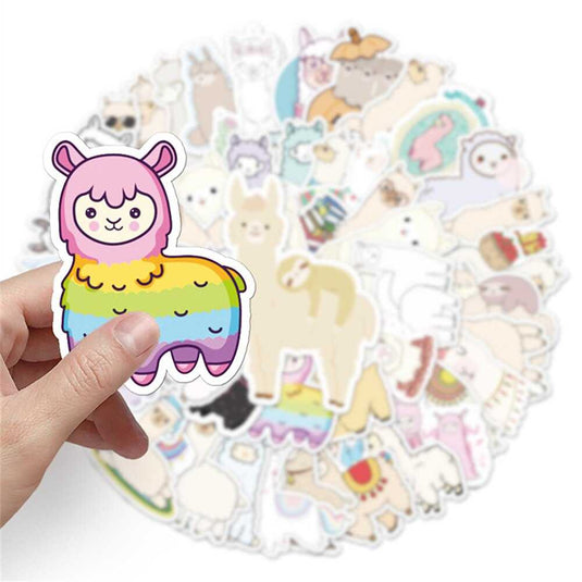 Cartoon Alpaca Waterproof Stickers Bundle-GraffitiWallArt