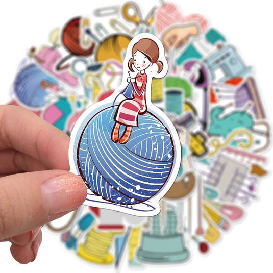 Cartoon Sewing Machine Stickers-GraffitiWallArt