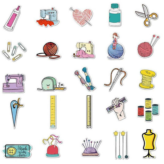 Cartoon Sewing Machine Stickers-GraffitiWallArt