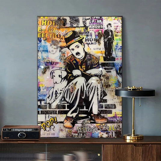 Charlie Chaplin Canvas Wall Art-GraffitiWallArt