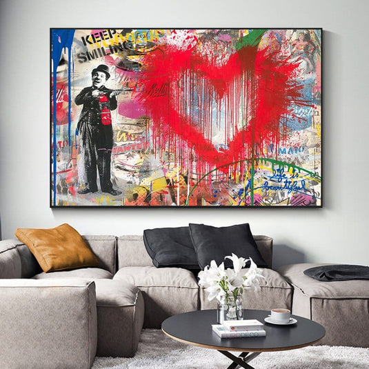 Charlie Chaplin Wall Art Canvas Painting Poster-GraffitiWallArt