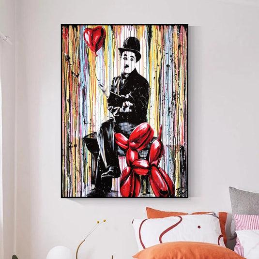 Charlie Chaplin Wall Art Canvas Wall Art-GraffitiWallArt