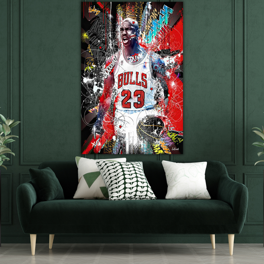 Chicago Bulls Jordan Canvas Art-GraffitiWallArt