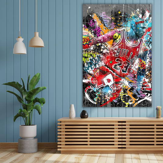 Chicago Bulls Jordan Canvas Poster - Canvas Painting Wall Art-GraffitiWallArt