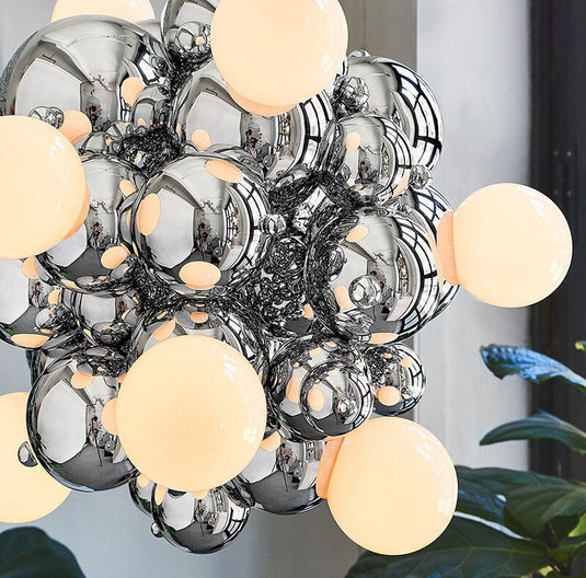 Chrome Bubble LED Pendant Light-GraffitiWallArt