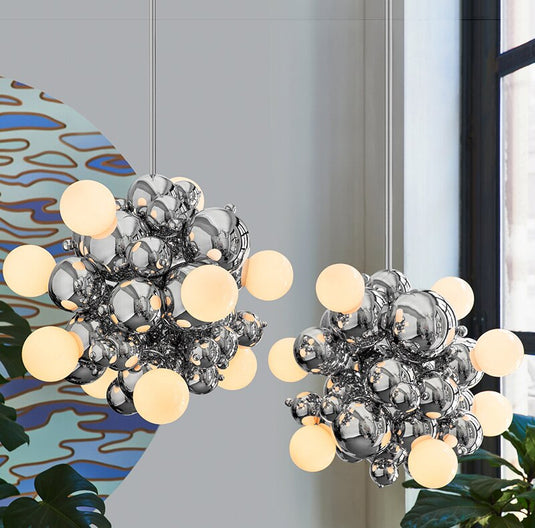 Chrome Bubble LED Pendant Light-GraffitiWallArt