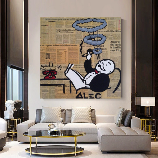 Cigar Hoops: Mr Monopoly Canvas Wall Art-GraffitiWallArt