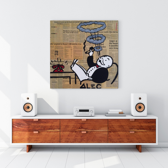 Cigar Hoops: Mr Monopoly Canvas Wall Art-GraffitiWallArt