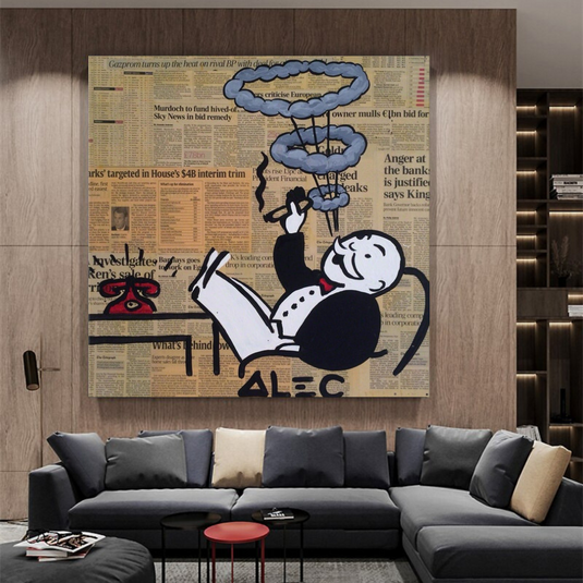 Cigar Hoops: Mr Monopoly Canvas Wall Art-GraffitiWallArt