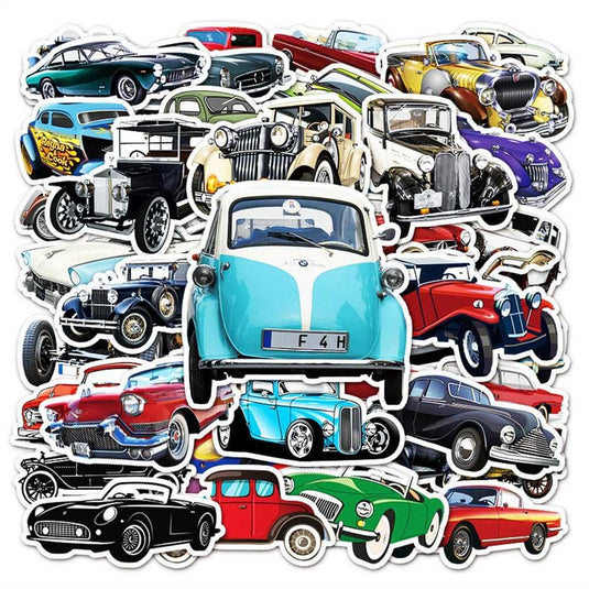 Classic Cars Stickers Pack - Famous and Waterproof Bundle-GraffitiWallArt