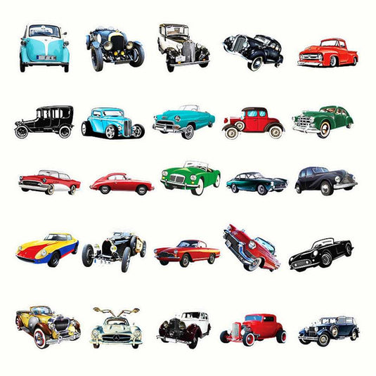 Classic Cars Stickers Pack - Famous and Waterproof Bundle-GraffitiWallArt