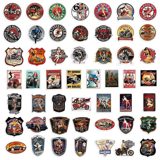 Classic Cars Stickers Pack - Vintage Auto Collection-GraffitiWallArt