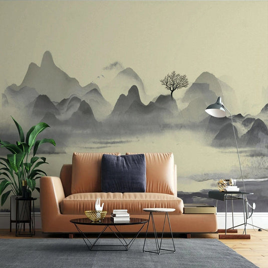 Cloudy Morning Lake Wallpaper: A Stunning Nature Scene-GraffitiWallArt