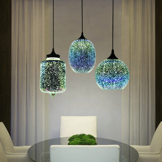 Colorful Fireworks Starry Sky Hanging Glass Chandelier-GraffitiWallArt