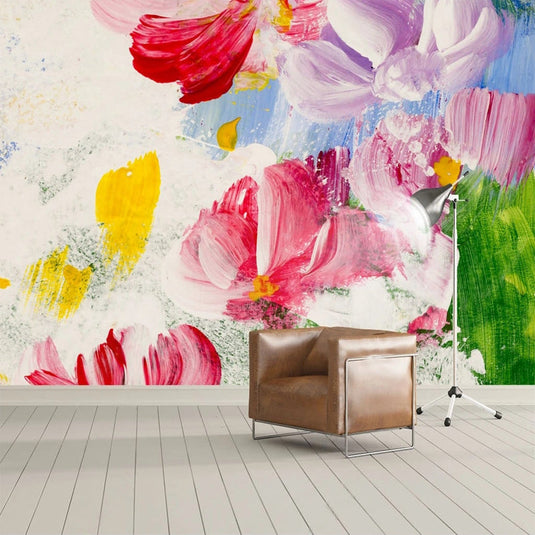 Colourful Flowers Wallpaper - Vibrant Floral Prints-GraffitiWallArt