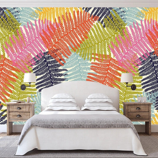 Colourful Leaves Wallpaper: Get Vibrant & Striking Designs-GraffitiWallArt