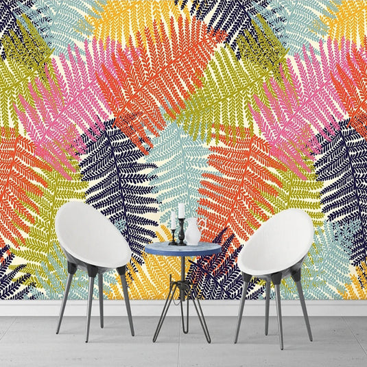 Colourful Leaves Wallpaper: Get Vibrant & Striking Designs-GraffitiWallArt