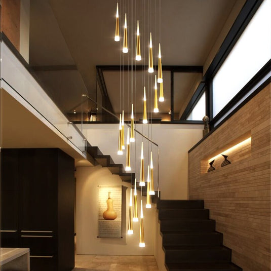 Cone Tubes Staircase Chandelier-GraffitiWallArt