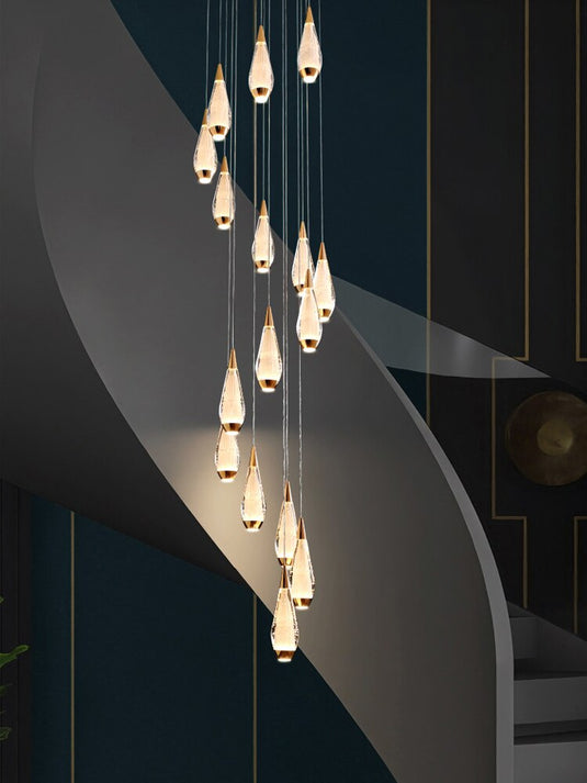 Cones Staircase Chandelier: Exquisite Lighting Solution-GraffitiWallArt