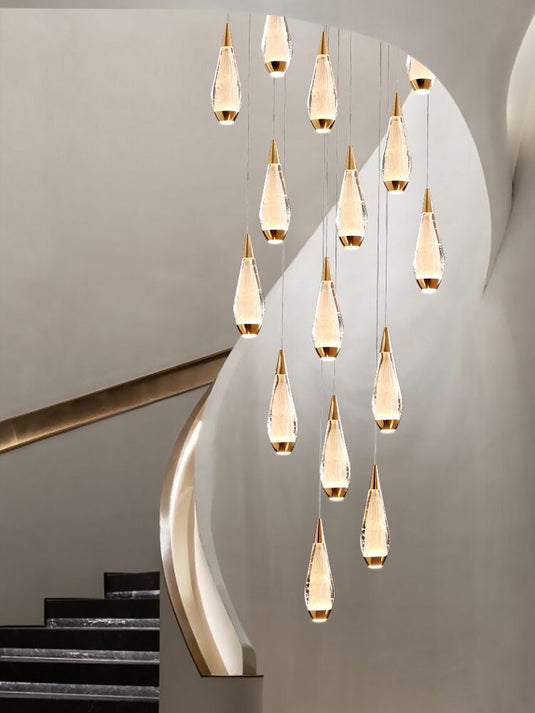 Cones Staircase Chandelier: Exquisite Lighting Solution-GraffitiWallArt