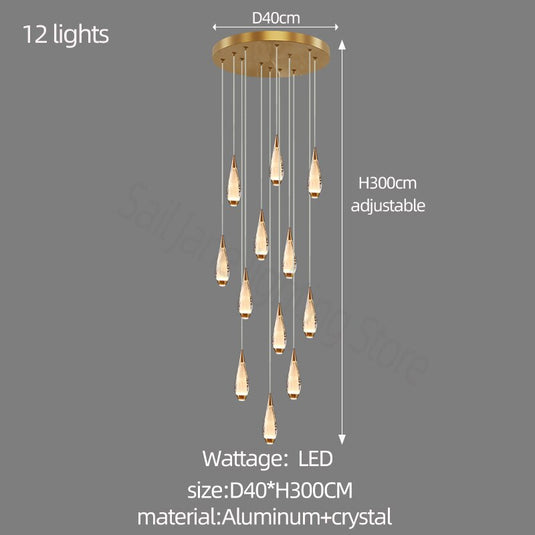 Cones Staircase Chandelier: Exquisite Lighting Solution-GraffitiWallArt