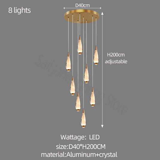 Cones Staircase Chandelier: Exquisite Lighting Solution-GraffitiWallArt