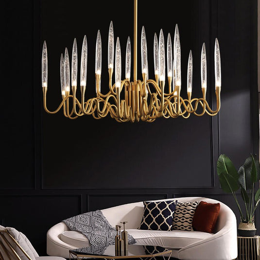 Copper Candles Chandelier: Elegant Lighting Solution-GraffitiWallArt