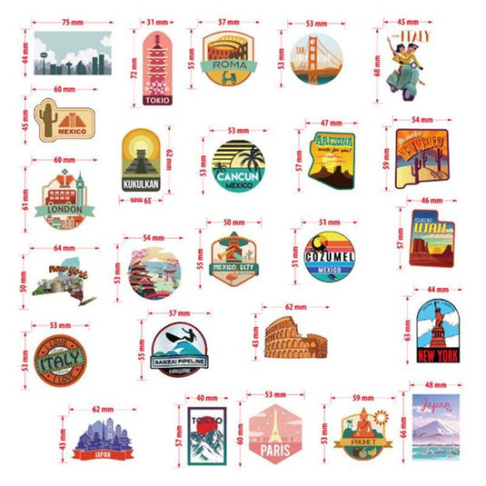 Countries Famous Buildings Stickers Pack – Iconic Landmarks-GraffitiWallArt