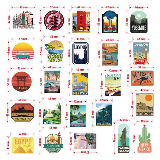 Countries Famous Buildings Stickers Pack – Iconic Landmarks-GraffitiWallArt