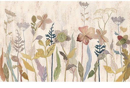 Countryside Flowers Wallpaper Mural: Enhance Your Space-GraffitiWallArt