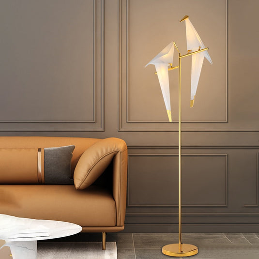 Crane The Bird LED Floor Lamp: Illuminate in Style-GraffitiWallArt