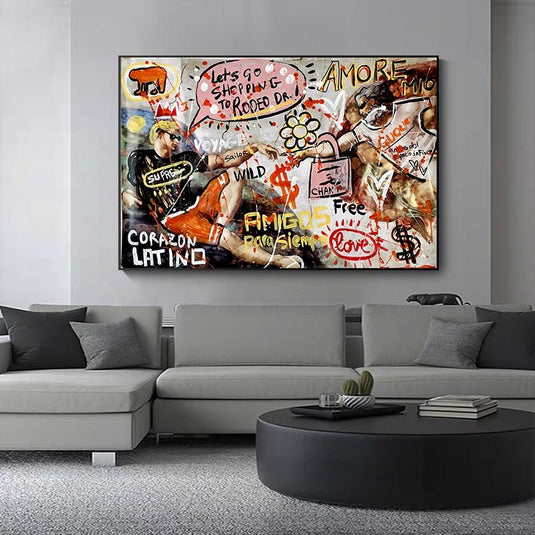 Creation Of Adam Canvas Wall Art-GraffitiWallArt