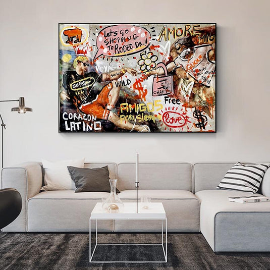 Creation Of Adam Canvas Wall Art-GraffitiWallArt