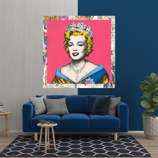 Crowned: Marilyn Pop Art ‚Äì Perfect Blend of Royalty-GraffitiWallArt