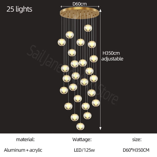 Crystal Ball Staircase Chandelier: Enhancing Your Space-GraffitiWallArt