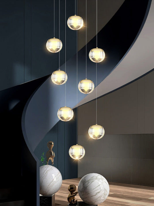 Crystal Ball Staircase Chandelier: Enhancing Your Space-GraffitiWallArt