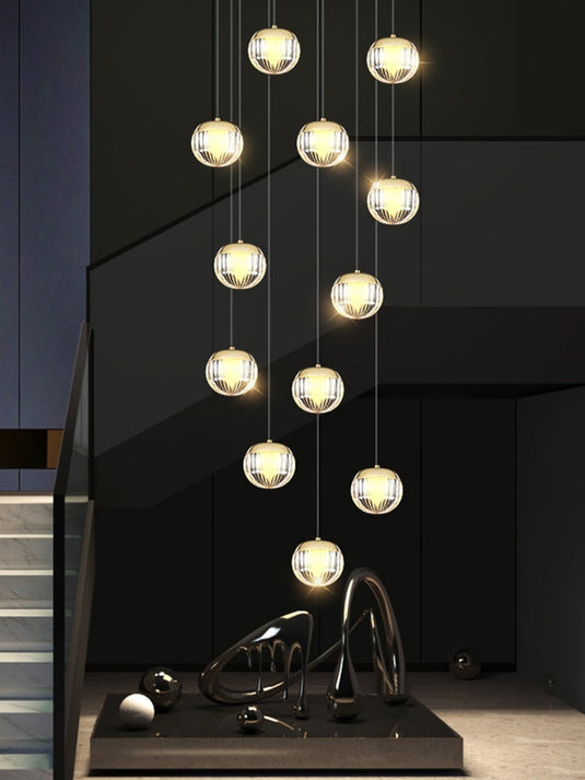 Crystal Ball Staircase Chandelier: Enhancing Your Space-GraffitiWallArt