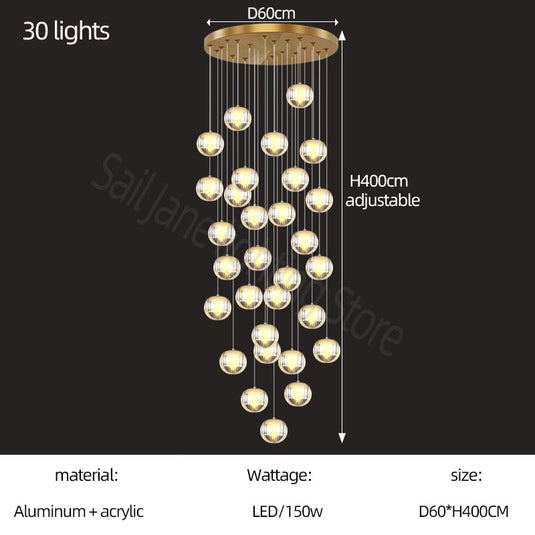 Crystal Ball Staircase Chandelier: Enhancing Your Space-GraffitiWallArt