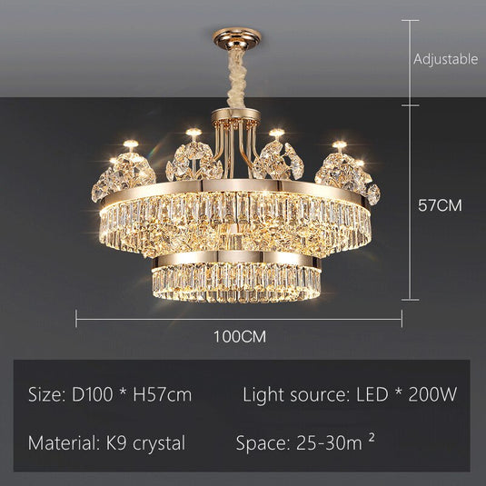 Crystal Ceiling K9 Crystal Grand Chandelier: Elegant Lighting Fixture-GraffitiWallArt