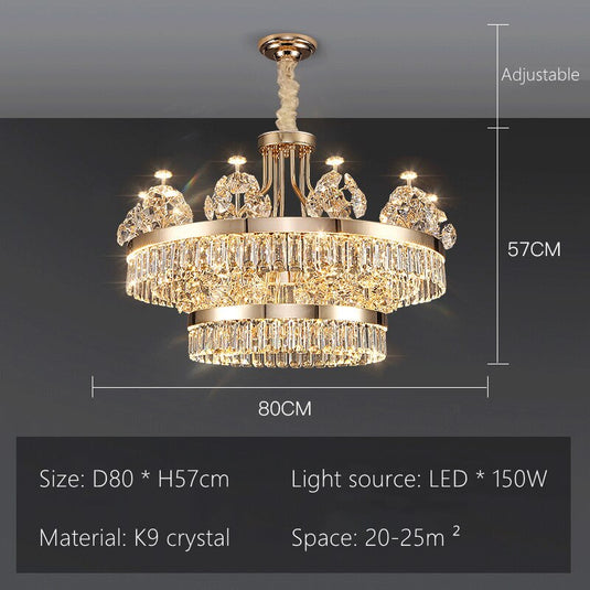 Crystal Ceiling K9 Crystal Grand Chandelier: Elegant Lighting Fixture-GraffitiWallArt